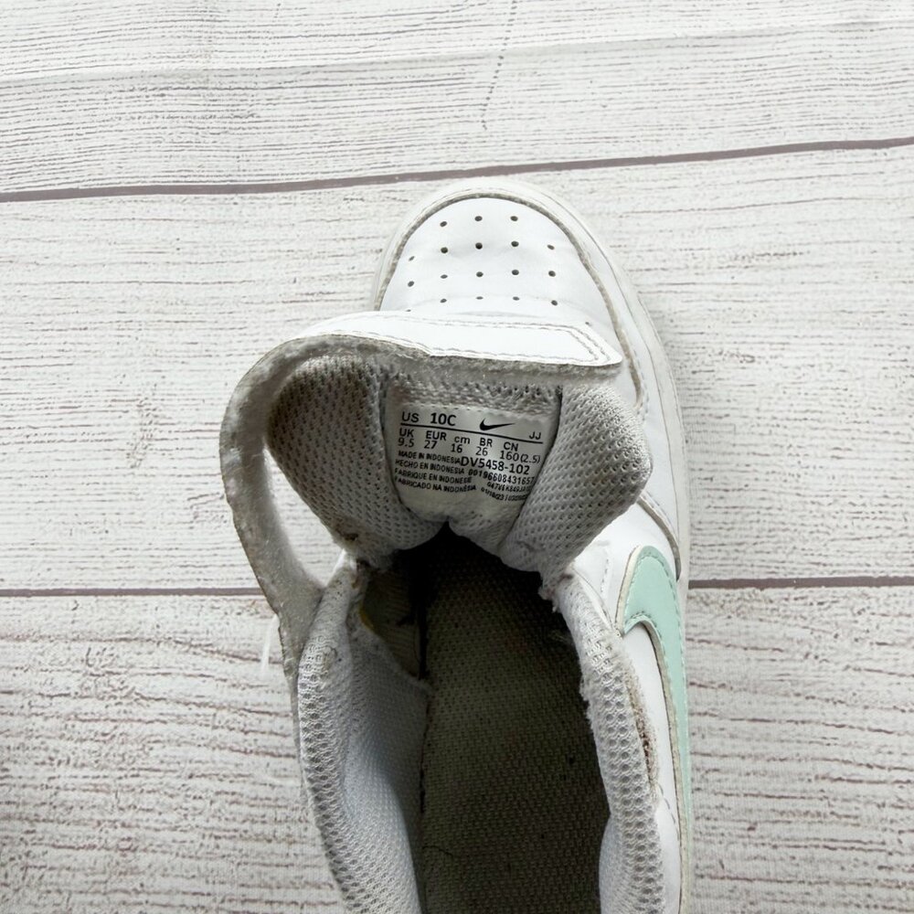 Nike Court Borough Low Recraft Toddler Sneakers White Jade Ice Velcro Shoes 10 C - Picture 6 of 9